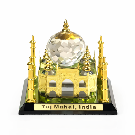 Golden Taj Mahal Crystal Dome Souvenir Model